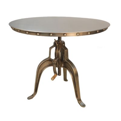 Carolina Chair & Table Round Mundra Industrial Adjustable Crank Table