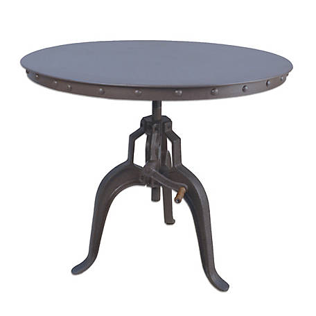 Carolina Chair & Table Round Mundra Industrial Adjustable Crank Table