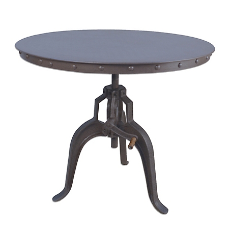 Carolina Chair & Table Round Mundra Industrial Adjustable Crank Table