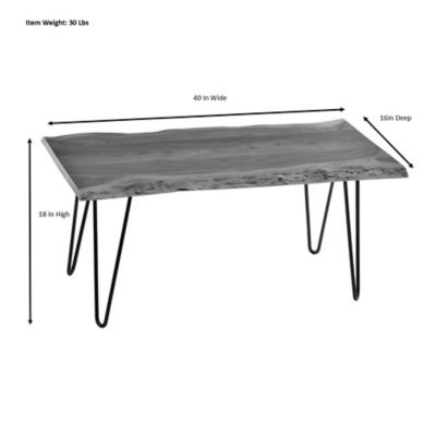 Image showing  Seti Live Edge Rectangular Coffee Table/Bench, Natural/Black