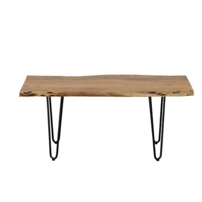 Image showing  Seti Live Edge Rectangular Coffee Table/Bench, Natural/Black