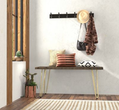 Image showing  Seti Live Edge Rectangular Coffee Table/Bench, Natural/Black