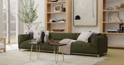 Image showing 6 th Carolina Chair & Table Seti Live Edge Rectangular Coffee Table/Bench, Natural/Black