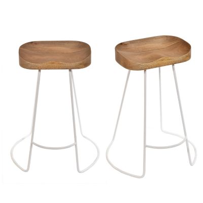 Carolina Chair & Table Saga Counter Stool, 25 in., Natural/Black