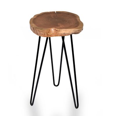 Carolina Chair & Table Seti Live Edge Accent Table Top, Black