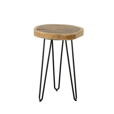 Image showing  Seti Accent Table with Live Edge Top, Black
