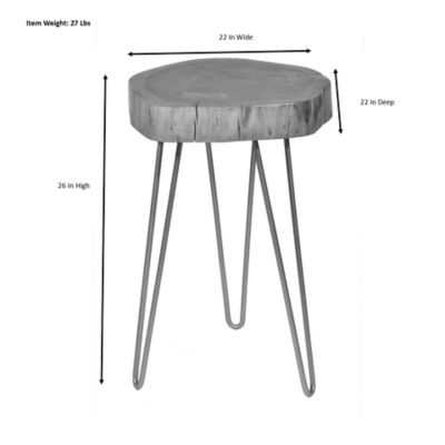Image showing  Seti Accent Table with Live Edge Top, Black