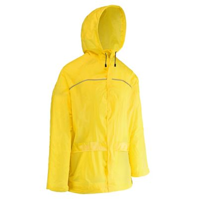 Image showing  Unisex Adult Hi-Vis Polyester Rain Suit Jacket and Pants Set, Yellow