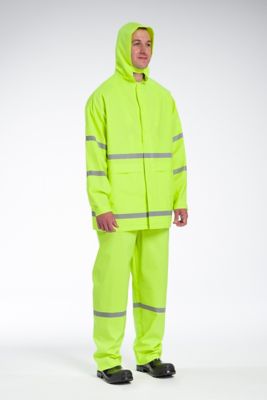 Blue Mountain Unisex Polyester Rainsuit Jacket and Bib Set, Yellow, 2XL