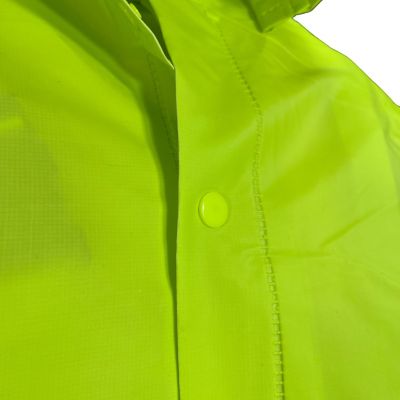 Image showing 7 th Blue Mountain Unisex Adult Hi-Vis Polyester Rainsuit Jacket and Bib Set, Green