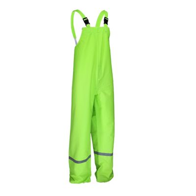 Image showing  Unisex Adult Hi-Vis Polyester Rainsuit Jacket and Bib Set, Green