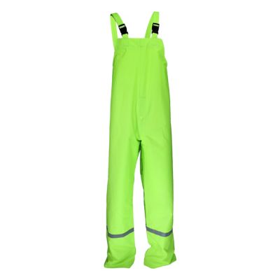 Image showing  Unisex Adult Hi-Vis Polyester Rainsuit Jacket and Bib Set, Green