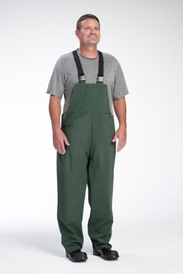 Image showing  Unisex Adult Classic Fit PVC Bib with Zipper Pocket and Adjustable Straps, Olive Green