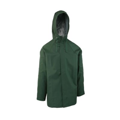 Image showing  Unisex Adult PVC Rain Jacket, Olive Green