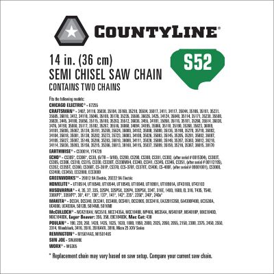 Image showing  14 in. Semi-Chisel Chainsaw Chains, 3/8 in. Pitch, 0.050 in. Gauge, 52 Drive Links, 2-Pack, 15052X2TSC