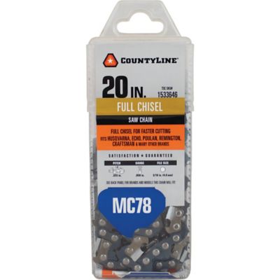 CountyLine 20 in. 78-Link Full Chisel Chainsaw Chain