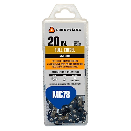 CountyLine 20 in. 78-Link Full Chisel Chainsaw Chain