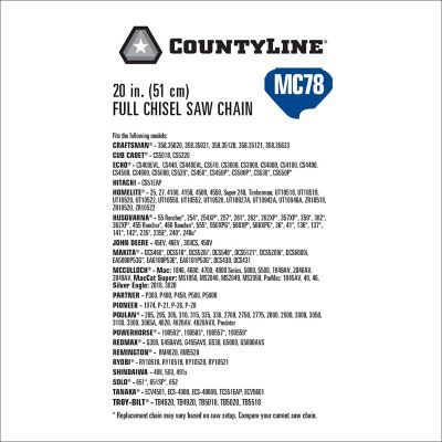 Image showing  20 in. Full-Chisel Chainsaw Chain, 0.325 in. Pitch, 0.050 in. Gauge, 78 Drive Links