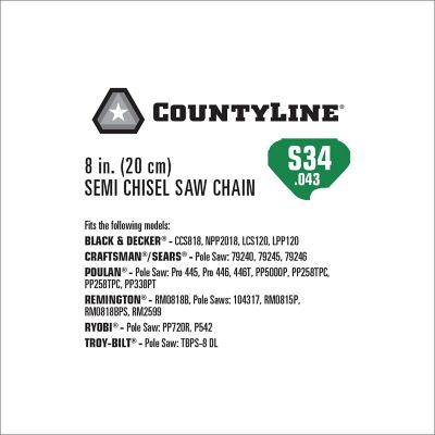 Image showing  8 in. Semi-Chisel Chainsaw Chain, 3/8 in. Pitch, 0.043 in. Gauge, 34 Drive Links, 14334TSC