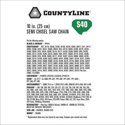 Image showing  10 in. Semi-Chisel Chainsaw Chain, 3/8 in. Pitch, 0.050 in. Gauge, 40 Drive Links, 15040TSC
