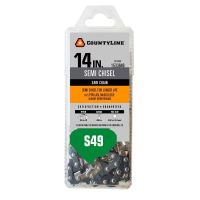 CountyLine 14 in. 49-Link Semi Chisel Chainsaw Chain