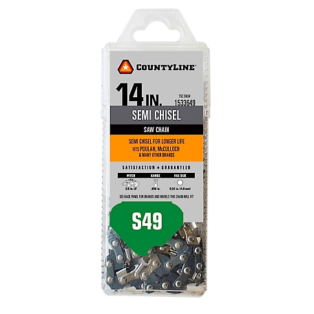 CountyLine 14 in. 49-Link Semi Chisel Chainsaw Chain