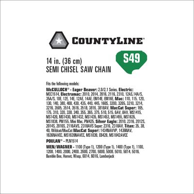 Image showing  14 in. Semi-Chisel Chainsaw Chain, 3/8 in. Pitch, 0.050 in. Gauge, 49 Drive Links, 15049TSC