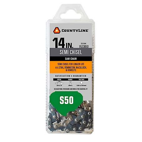 CountyLine 14 in. 50-Link Semi Chisel Chainsaw Chain