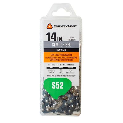 CountyLine 14 in. Semi-Chisel Chainsaw Chain, 3/8 in. Pitch, 0.050 in. Gauge, 52 Drive Links, 15052TSC