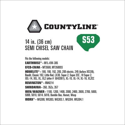 Image showing  14 in. Semi-Chisel Chainsaw Chain, 3/8 in. Pitch, 0.050 in. Gauge, 53 Drive Links, 15053TSC