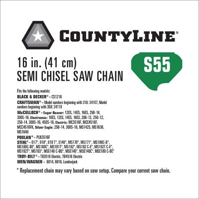 Image showing  16 in. Semi-Chisel Chainsaw Chain, 3/8 in. Pitch, 0.050 in. Gauge, 55 Drive Links, 15055TSC