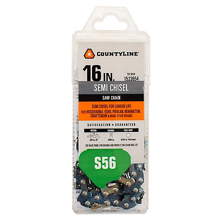 CountyLine 16 in. 56-Link Semi Chisel Chainsaw Chain
