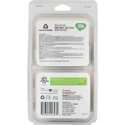 Image showing  16 in. Semi-Chisel Chainsaw Chains, 3/8 in. Pitch, 0.050 in. Gauge, 56 Drive Links, 2-Pack, 15056X2TSC