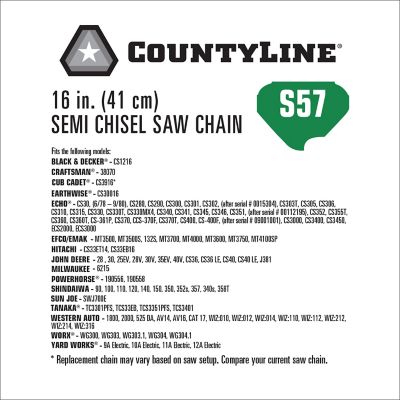 Image showing  16 in. Semi-Chisel Chainsaw Chain, 3/8 in. Pitch, 0.050 in. Gauge, 57 Drive Links, 15057TSC