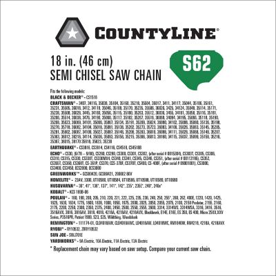 Image showing  18 in. Semi-Chisel Chainsaw Chain, 3/8 in. Pitch, 0.050 in. Gauge, 62 Drive Links, 15062TSC