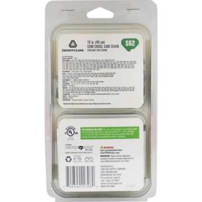 Image showing  18 in. Semi-Chisel Chainsaw Chains, 3/8 in. Pitch, 0.050 in. Gauge, 62 Drive Links, 2-Pack, 15062X2TSC