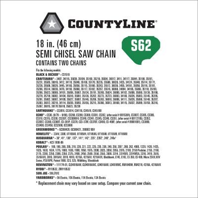 Image showing  18 in. Semi-Chisel Chainsaw Chains, 3/8 in. Pitch, 0.050 in. Gauge, 62 Drive Links, 2-Pack, 15062X2TSC