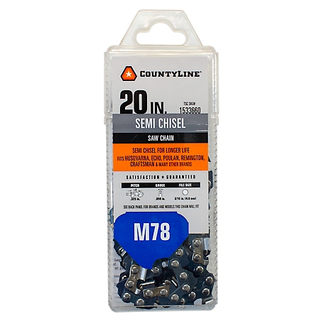 CountyLine 20 in. 78-Link Semi Chisel Chainsaw Chain