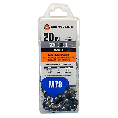 CountyLine 20 in. 78-Link Semi Chisel Chainsaw Chain