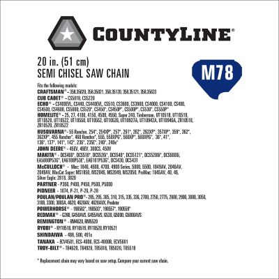 Image showing  20 in. Semi-Chisel Chainsaw Chain, 3/8 in. Pitch, 0.050 in. Gauge, 78 Drive Links