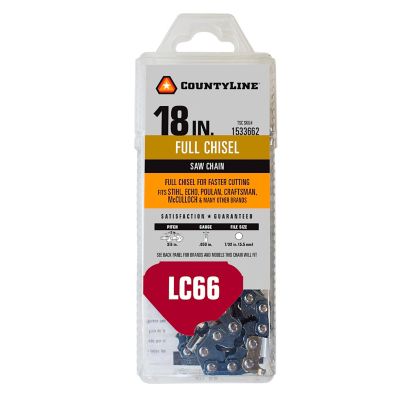 CountyLine 18 in. Full-Chisel Chainsaw Chain, 3/8 in. Pitch, 0.050 in. Gauge, 66 Drive Links