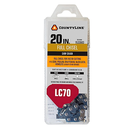 CountyLine 20 in. 70-Link Full Chisel Chainsaw Chain