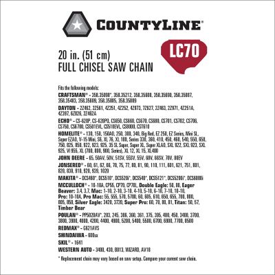 Image showing  20 in. Full-Chisel Chainsaw Chain, 3/8 in. Pitch, 0.050 in. Gauge, 70 Drive Links
