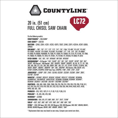 Image showing  20 in. Full-Chisel Chainsaw Chain, 3/8 in. Pitch, 0.050 in. Gauge, 72 Drive Links