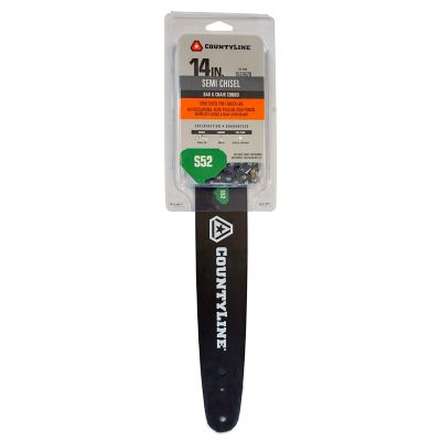 CountyLine 14 in. Semi-Chisel Chainsaw Chain and Bar Combo, 3/8 in. Pitch, 0.050 in. Gauge, 52 Drive Links