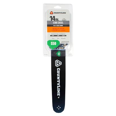 CountyLine 14 in. 50-Link Semi Chisel Chainsaw Chain and Guide Bar Combo