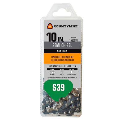 CountyLine 10 in. Semi-Chisel Chainsaw Chain, 3/8 in. Pitch, 0.050 in. Gauge, 39 Drive Links, 15039TSC