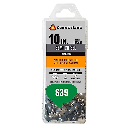 CountyLine 10 in. 39-Link Semi Chisel Chainsaw Chain