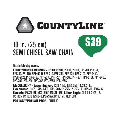 Image showing  10 in. Semi-Chisel Chainsaw Chain, 3/8 in. Pitch, 0.050 in. Gauge, 39 Drive Links, 15039TSC