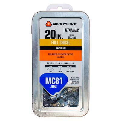 CountyLine 20 in. 18-Link Titanium Full Chisel Chainsaw Chain